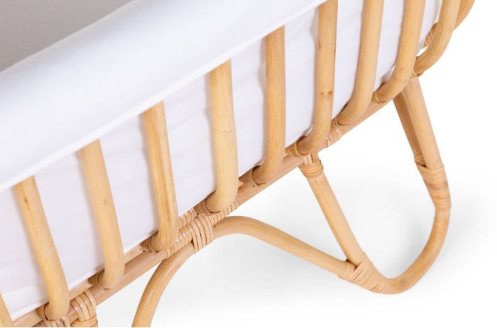 Lola Handcrafted rattan bassinet + Mattress