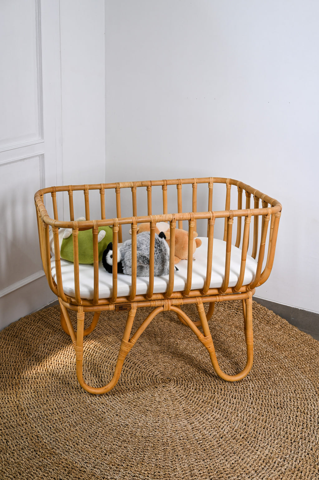 Lola Handcrafted rattan bassinet + Mattress