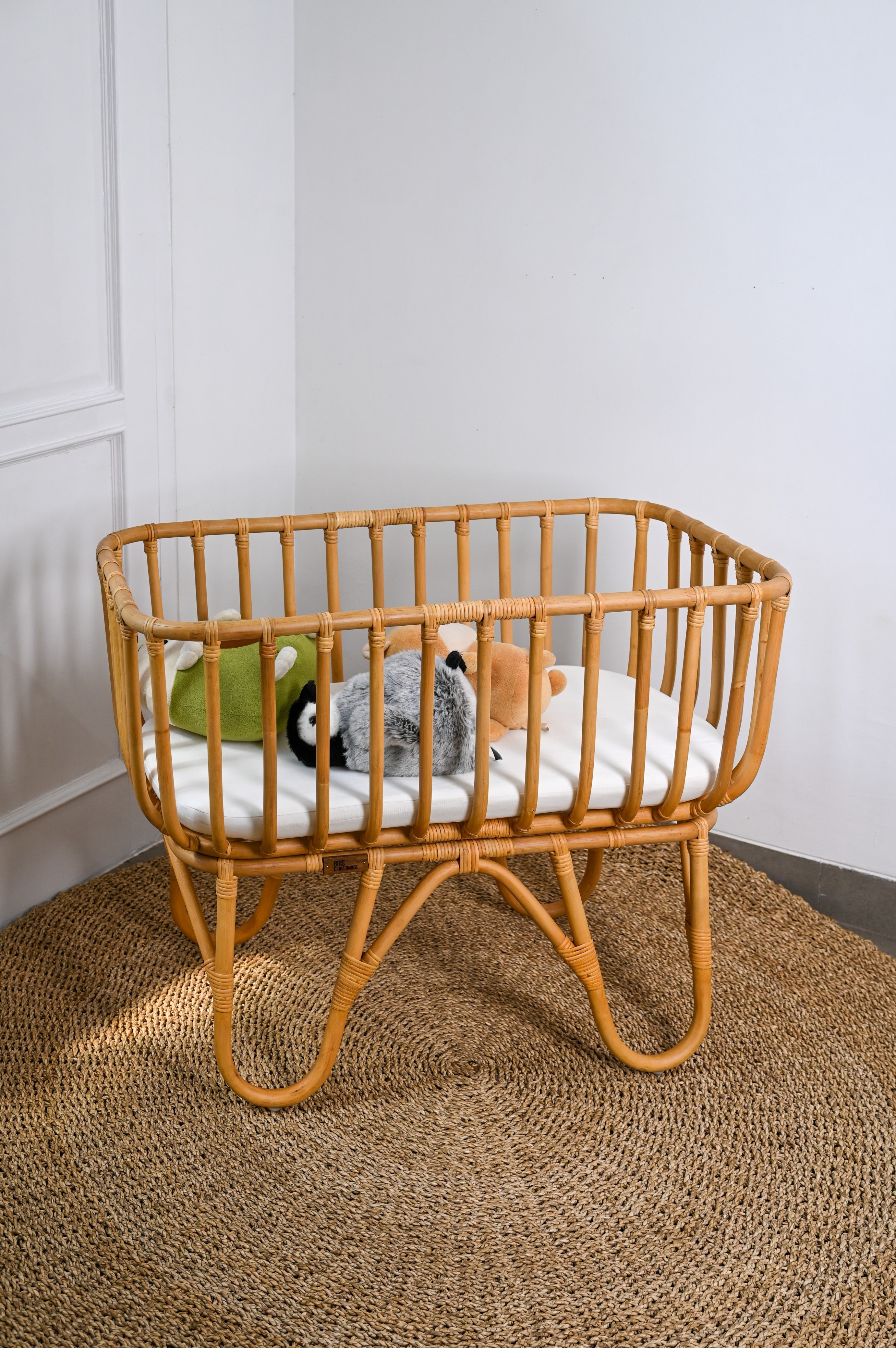 Lola Handcrafted rattan bassinet + Mattress